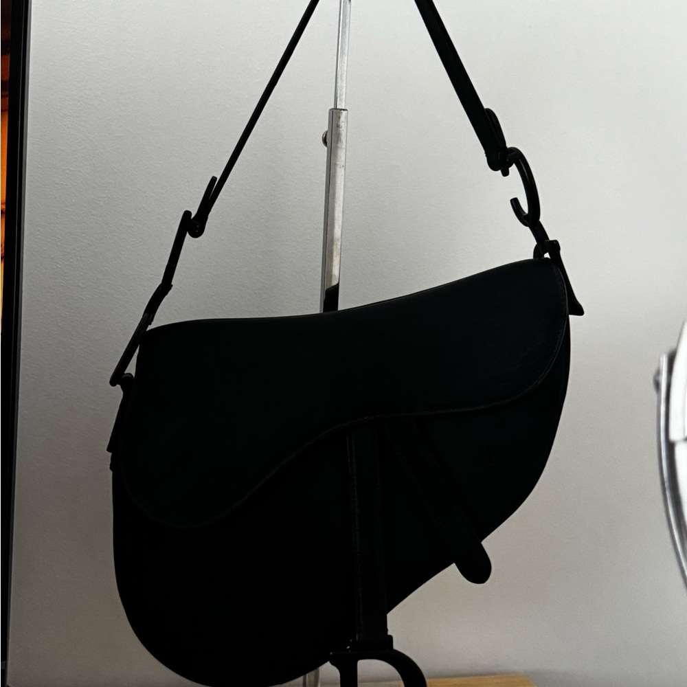 dior matte black saddle small no strap